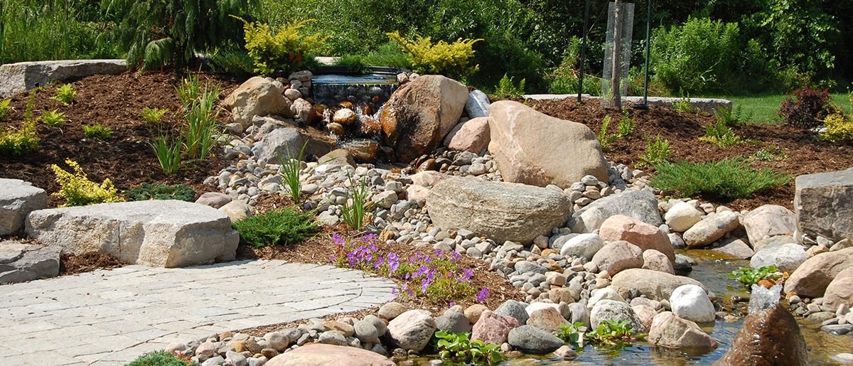 Natural Stone Landscaping by Johnston's Greenhouse